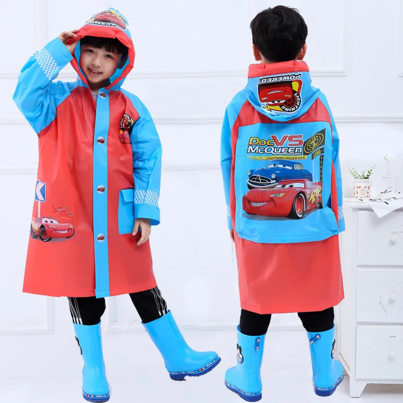 Детский плащ-дождевик с героями мультфильма «Холодное сердце», «Минни», «Микки Маус», непромокаемые пончо для мальчиков и девочек, дождевик, школьный дождевик - Цвет: car