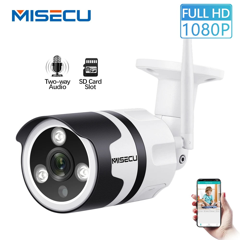 Goede Koop Misecu Wifi Ip Camera 1080 P 720 Outdoor Waterdichte 2 0mp Draadloze Bewakingscamera Metalen Twee Weg Audio Tf Kaart Onvif P2p Bullet Goedkoop Cheapfbus