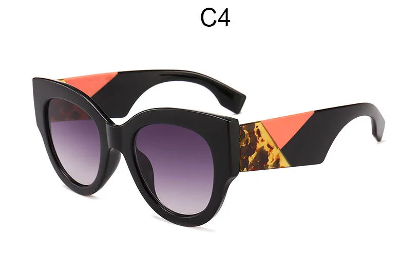 Роскошные негабаритные Круглые Солнцезащитные очки для женщин Ретро Бренд Дизайнер Большая оправа солнцезащитные очки женские модные градиентные lunetes de soleil - Цвет линз: C4