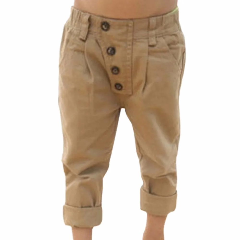 Children Baby Clothes Kid Boys Retro Khaki Casual Pants Straight