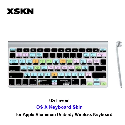 XSKN адоба после эффектов ярлык силиконовые горячие клавиши клавиатуры кожаный чехол для Bluetooth Волшебная клавиатура - Цвет: Aluminum US OS X