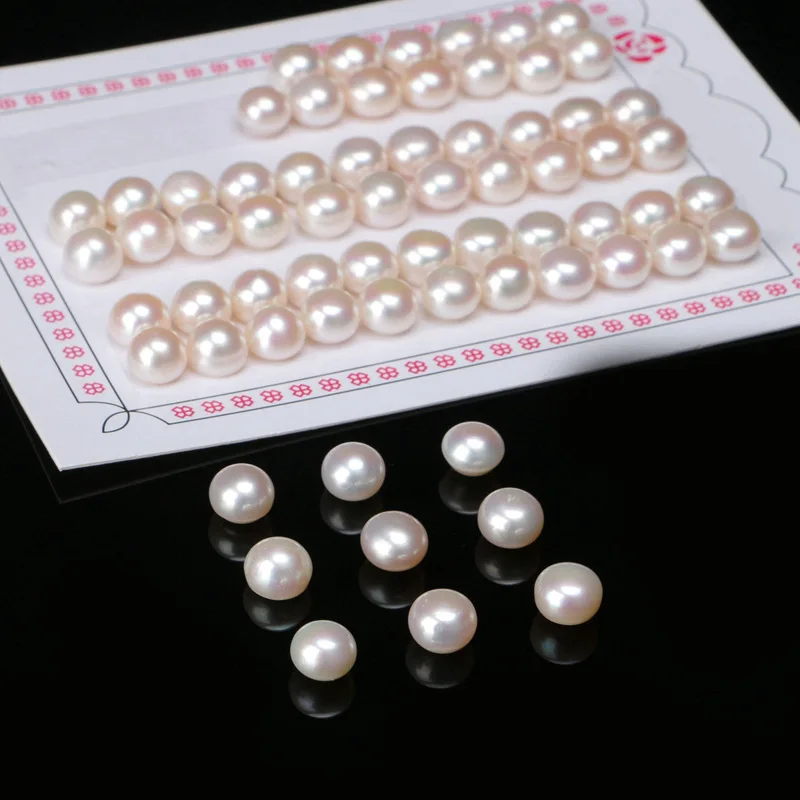 3mm12mm Button Pearl Freshwater Pearl Aaa 88.5mm White Button Natural