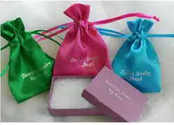 CBRL Атлас дешевые drawstring сумка небольшие ювелирные изделия Drawstring сумки обычай мешок подарков Оптовая для украшения подарок волос жемчуг