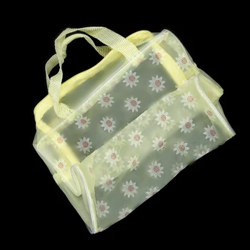 

Floral Print Transparent Waterproof Cosmetic Bag Toiletry Bathing Pouch