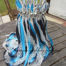 Свадебные палочки, цвета под заказ для вашей свадьбы, 3 атласные ленты, с belleamers