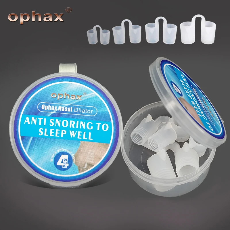 

OPHAX 4PCS Silicone Anti-snoring nose dilator device nose clip Aid sleep Anti sleep apnea Snore Stopper Apparatus