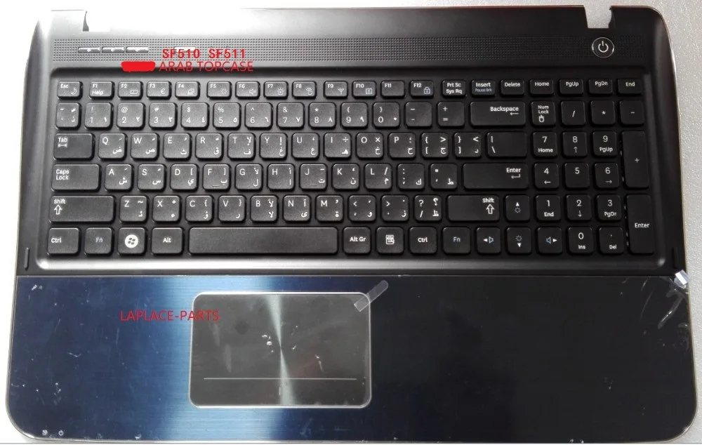 Arab Layout Black Keyboard With Light Blue Palmrest For Samsung Sf510 Sf511 Topcase Ba7502713e