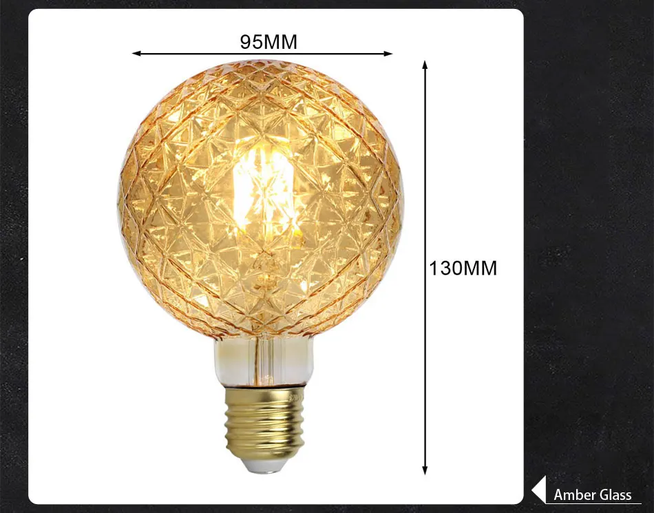 TIANFAN светодио дный лампы Винтаж лампочки 4 Вт Кристалл светодио дный лампа накаливания декоративные лампочки G95 теплый белый