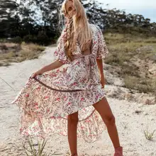 cream floral print festival party dress chic V-neck irregualr chic summer dress cut out back sexy women dress 2019 cream floral print festival party dress chic V-neck irregualr chic summer dress cut out back sexy women dress 2019