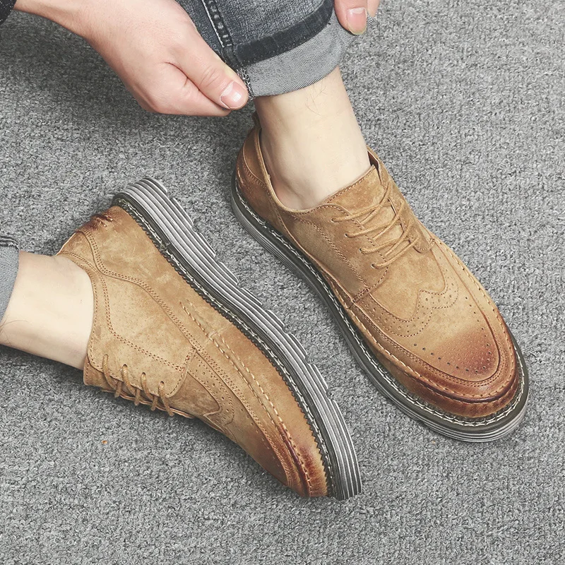 ardoisé En Plus Casual Gray Rétro H 1863 Velve Peau Hiver Augmentation Cuir Khaki Chaussures Velvet Hommes Des dark De khaki Porc Velours Chaud FdqgCTwwx
