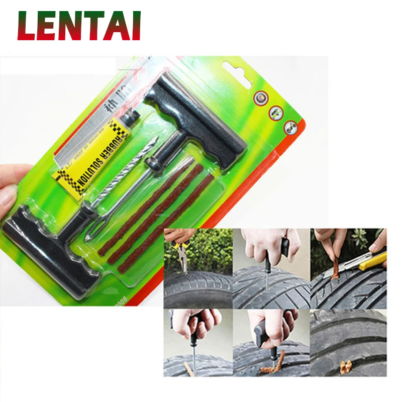 

LENTAI 1Set Auto Car tubeless Tire Repair Tool Kit Tyre Puncture For Mercedes W205 W203 Volvo XC90 S60 XC60 V40 Alfa Romeo 159