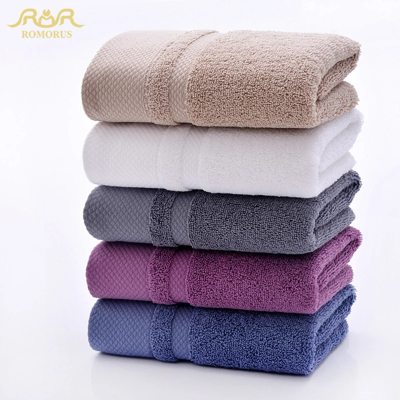 

ROMORUS Egyptian Cotton Large Bath Towel Solid Color Bathroom Soft Terry Face Towels Thick Towel Set for Adults Super Absorbent