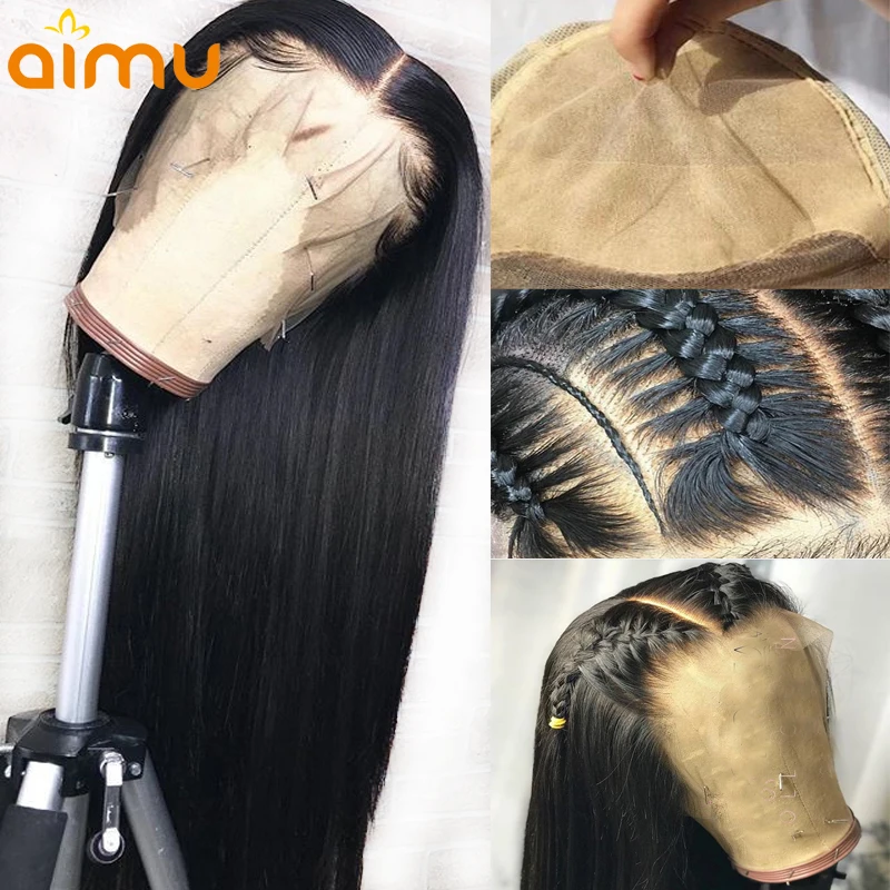 

Fake Scalp 13*6 Straight Customized Lace Front Real Natural Human Hair Wigs Remy Brazilian Invisible PrePlucked Bleached Knots