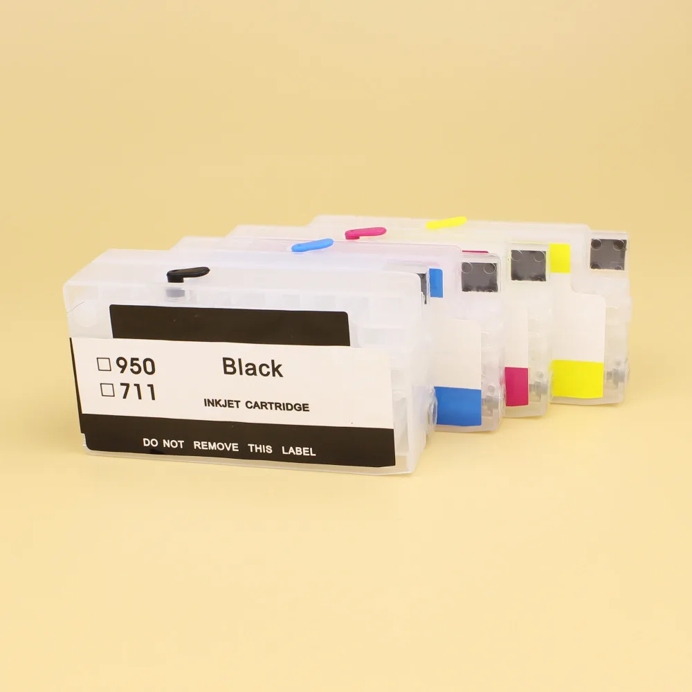 4pcs Refillable ink Cartridge for HP officejet 950 951 Pro 8100 pro