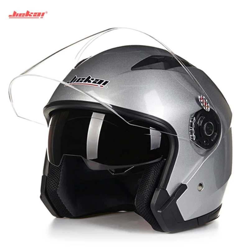 

2017 new jiekai 512 motorcycle helmet open face capacete de moto cascos racing Jiekai motorcycle vintage helmets with dual lens