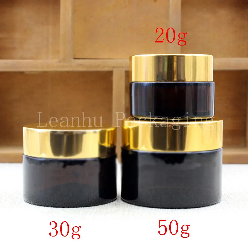 

Wholesale 20g 30g 50g Brown Bottle, Skin Care Cream Glass Bottle, Cosmetic Packaging Container(12PC/Lot)