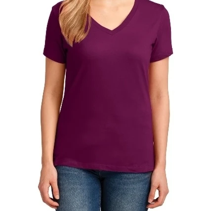 Port & Company LPC54V Ladies Core Cotton V-Neck Tees Raspberry - 2XL (1)