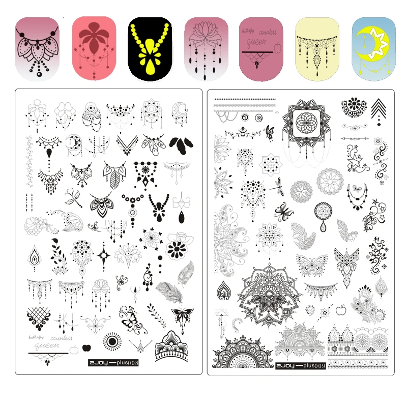 1 шт. пластины для штамповки ногтей серии ZJoy Plus весенние садовые трафареты для ногтей прямоугольная Цветочная Бабочка пластина для штамповки ногтей