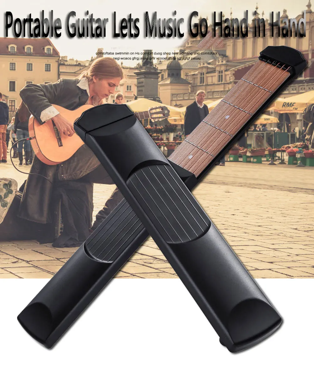 

10 inch Black 6 Fret Portable Pocket Guitar Mahogany Chord Guitar Exercisers Mini Guitar For Children Gift left handed guitar
