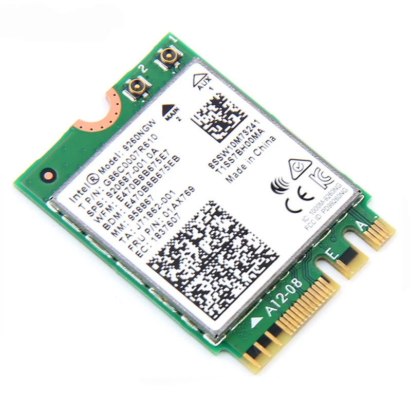 1730 Мбит/с Беспроводной 9260NGW Wi-Fi сетевой карты для Intel 9260 AC 2,4 г/5 ГГц NGFF 802.11ac Wi-Fi Bluetooth 5,0 для ноутбука Windows 10