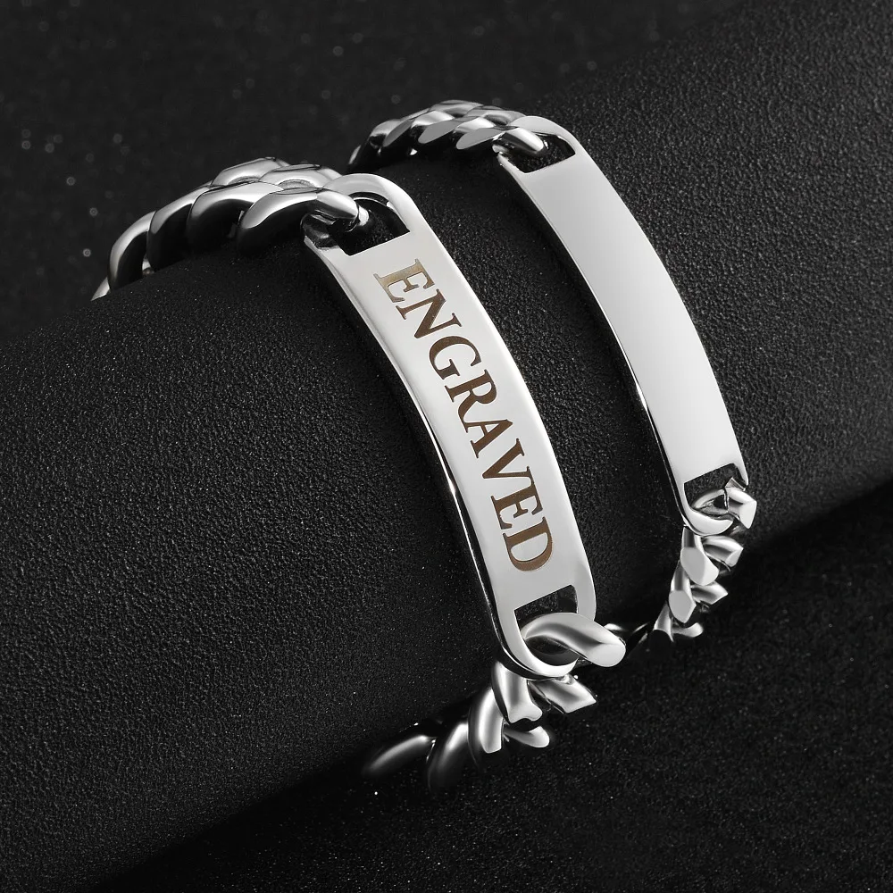 Мужской Серебряный Браслет С Гравировкой Купить