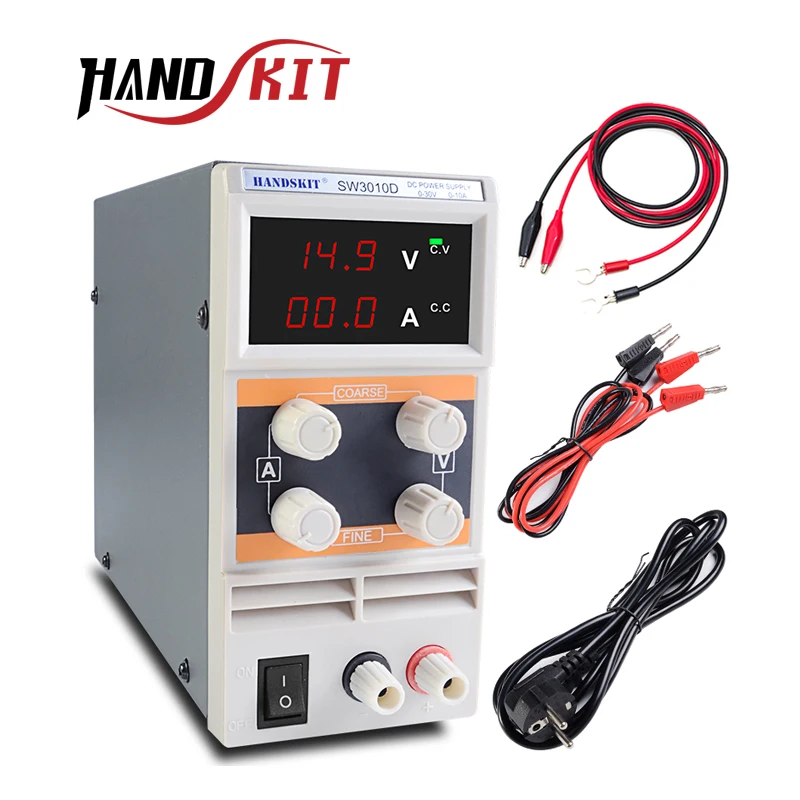 Регулируемый 30V 10A 110 V 220 источник питания SW3010D цифровой регулятор постоянного