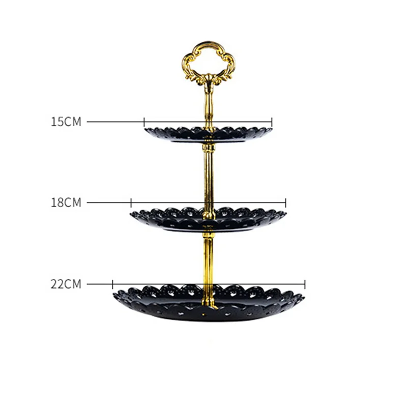 3 ярусный торт подставка, лоток декор круглое пирожное-Корзиночка Свадьба День рождения Чай Торт Стенд контейнер для сладостей