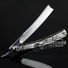 Винтажный алюминиевый формирователь из нержавеющей стали с прямым краем, Парикмахерская бритва, складной нож для бритья