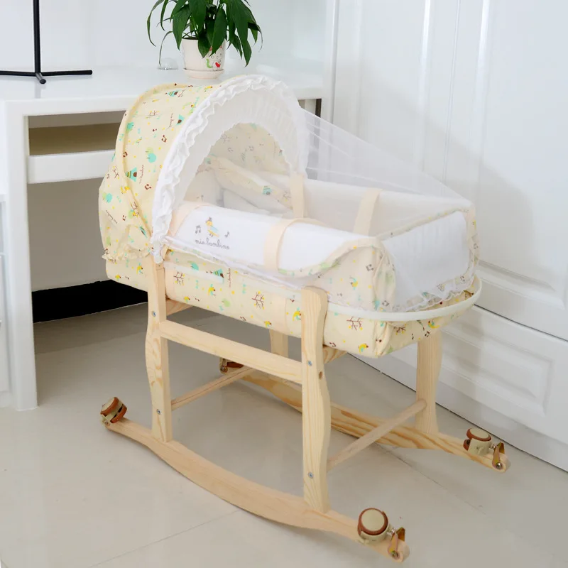 Кроватки люлька для детская коляска для новорожденных ролик кроватка кресло-качалка Портативный спальную корзинку с москитной сеткой