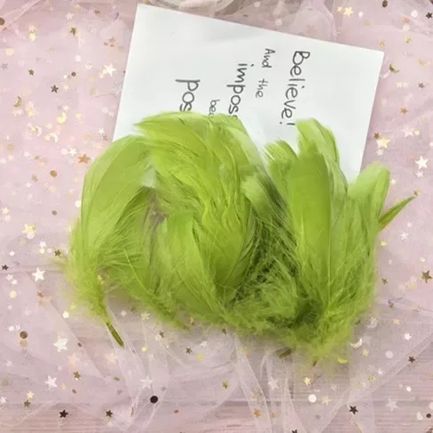 100 шт натуральные перья лебедя 4-8 см Смешанные Окрашенные цвета гуси перо Свадебная вечеринка одежда украшения для самодельного изготовления перья - Цвет: Army green