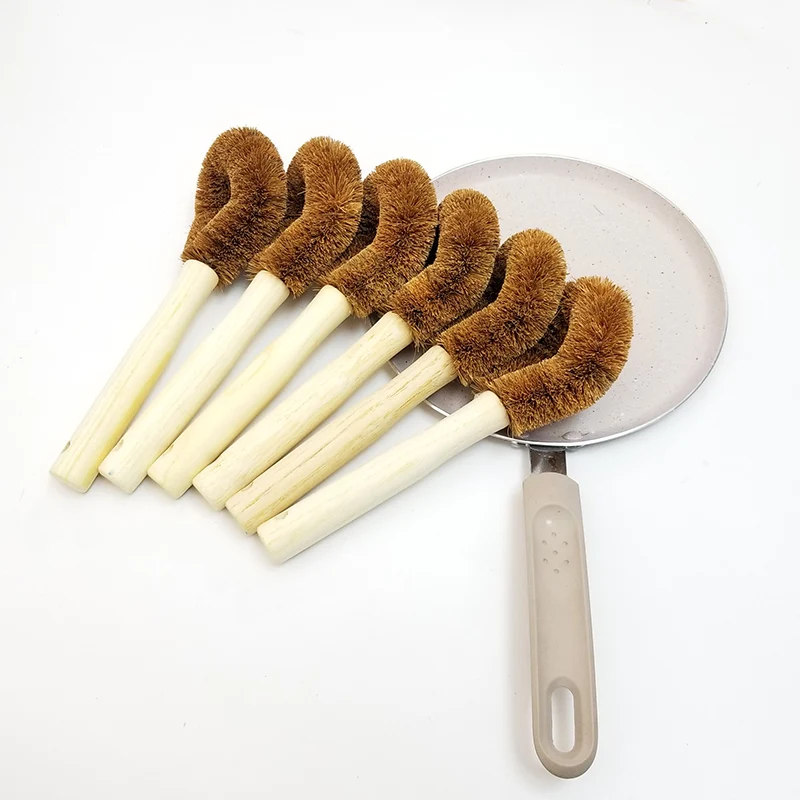 

brush Coconut Fiber Long Hand Pot Washing Brush Non-Stick Oil Bowl Brush for Kitchen Cleanup/Decontamination