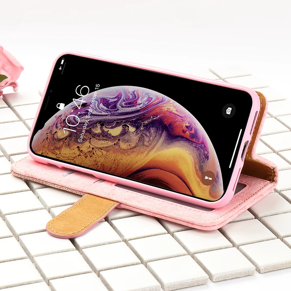 L-FADNUT для iPhone X чехол Xr Xs 11 Pro Max роскошный блестящий флип-кошелек кожаный чехол-держатель для iPhone 8 7 6S 6 Plus 5 5S SE Capa