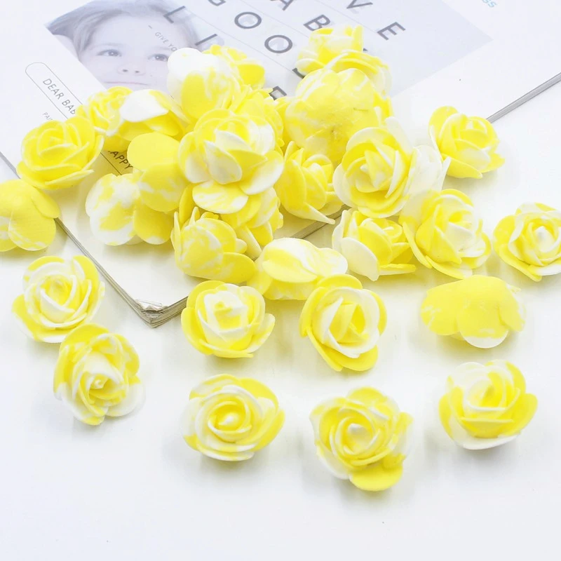 JAROWN PE Artificial Foam Flowers DIY Bear Accessory Simulation Rose Flower Head Wedding Party Fake Garland Decoration Flores (15)