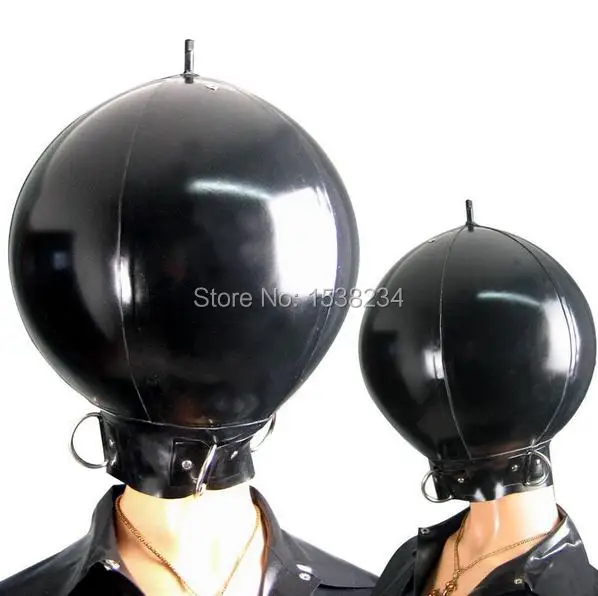 

Latex Mask Inflatable Latex Ball Hood Latex Cosplay Inflatable Mask Halloween Mask with D ring