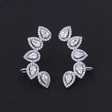 Джейн Келли Мода 2 цвета опция струи белый проложить кубического циркония каплевидные серьги