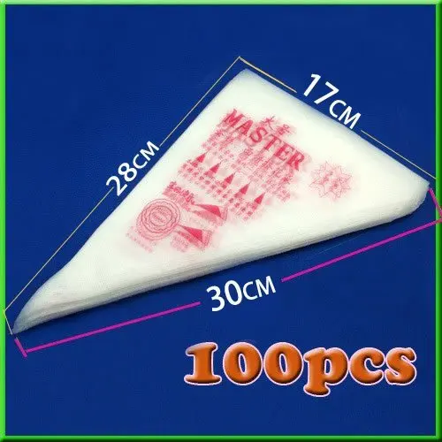 

100 x Disposable Pastry Cream Cake Craft Icing Piping Decorating Bags Case Tool