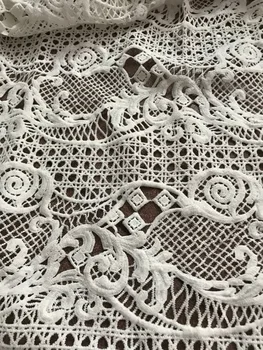 

high grade beaded tulle lace pure white African French fabric david-51543 embroidery cord lace fabric