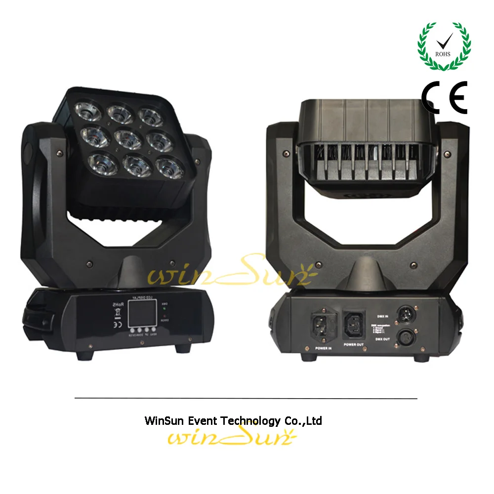 

winSune Mini LED Matrix Moving Head With 9 x 10 W RGBW LEDs
