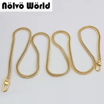

5pcs 100-130cm/piece gold light gold silver 7mm wide Serried chain foxtail shape iron chain bags purse long shoulder strap