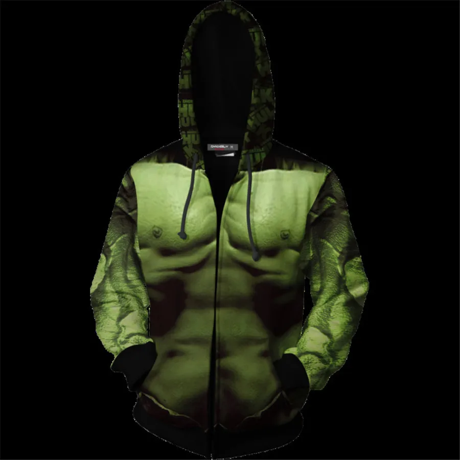 3D Print Hulk Avengers Endgame Cosplay Costumes Sweatshirt Hoodie Coat Jacket Cosplay Costume Men Woman Top New