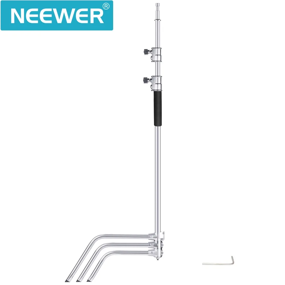  Neewer Upgraded Stainless Steel Heavy Duty C-Stand with One Adjustable Flexible Leg 58.6-121.6 inch