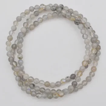 

4MM Labradorite Beads Bracelet Bangle Necklace Stretch 22 Inch Jewelry G740