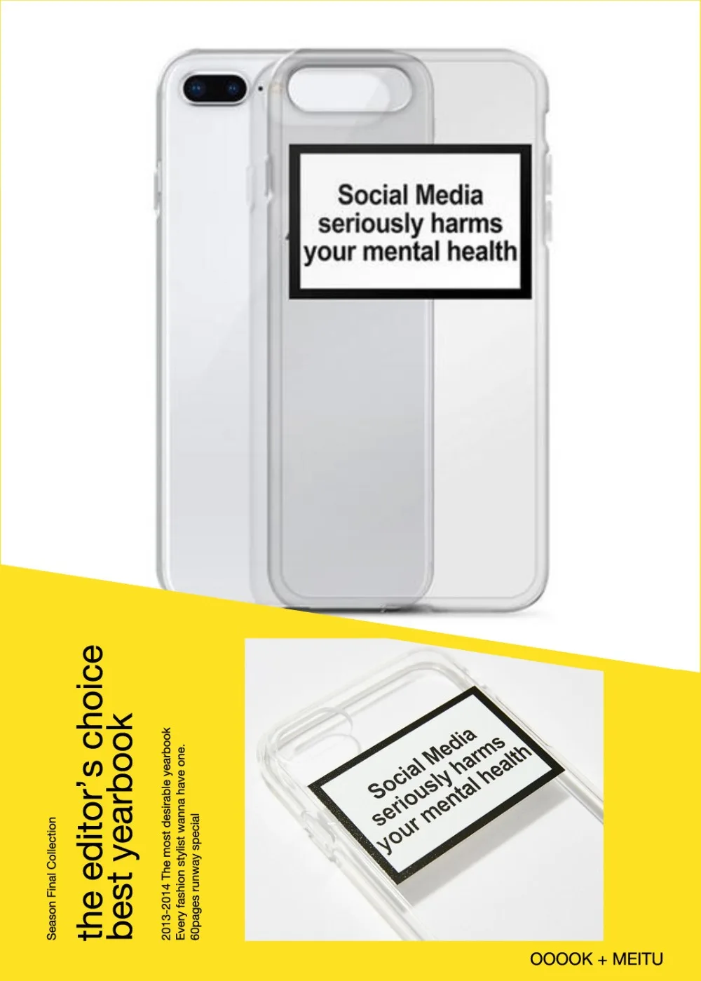 

Social media seriously harms your mental health soft Silicone clear cover for iPhone XR 5 5S SE 6 6S 7 8 Plus X XR XS MAX TPU