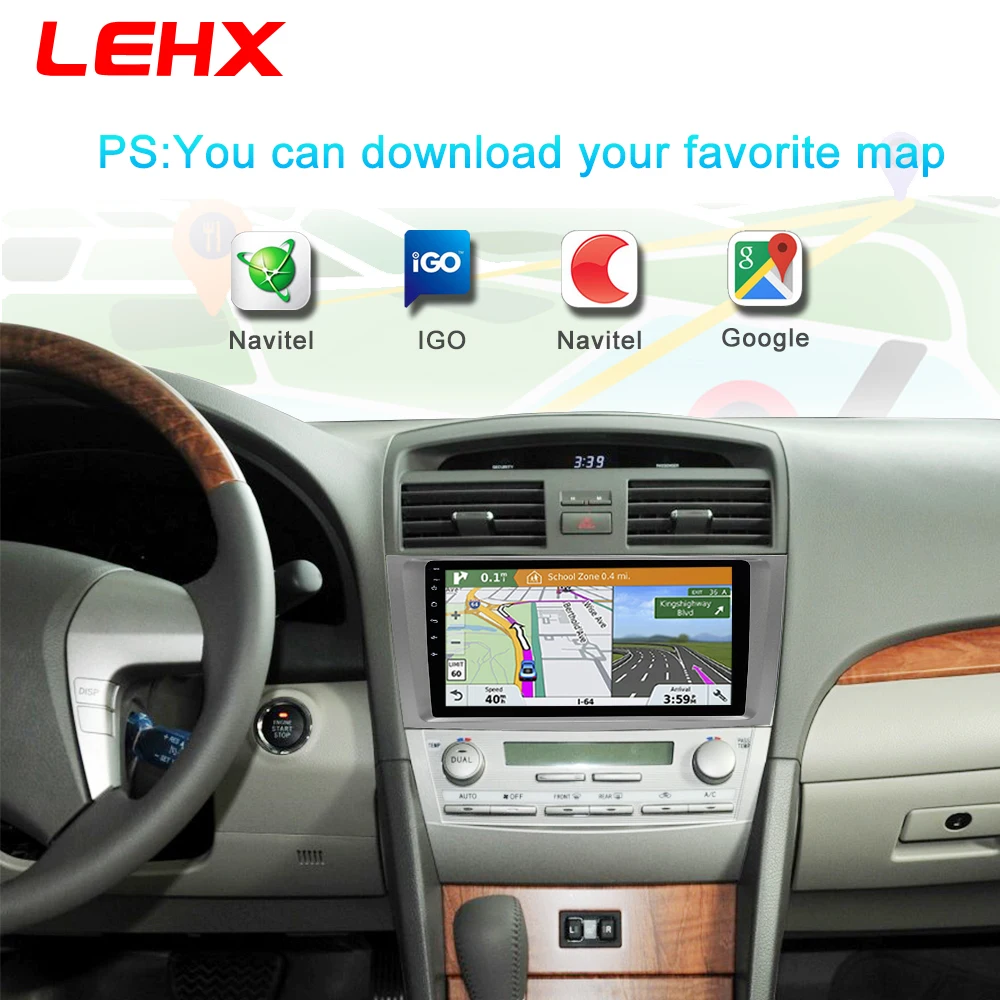 LEHX Android 8,1 coche Multimedia Player 2 din radio de coche para toyota camry 2007 2008 2009-2011with navegación coche cabeza ESTÉREO unidad
