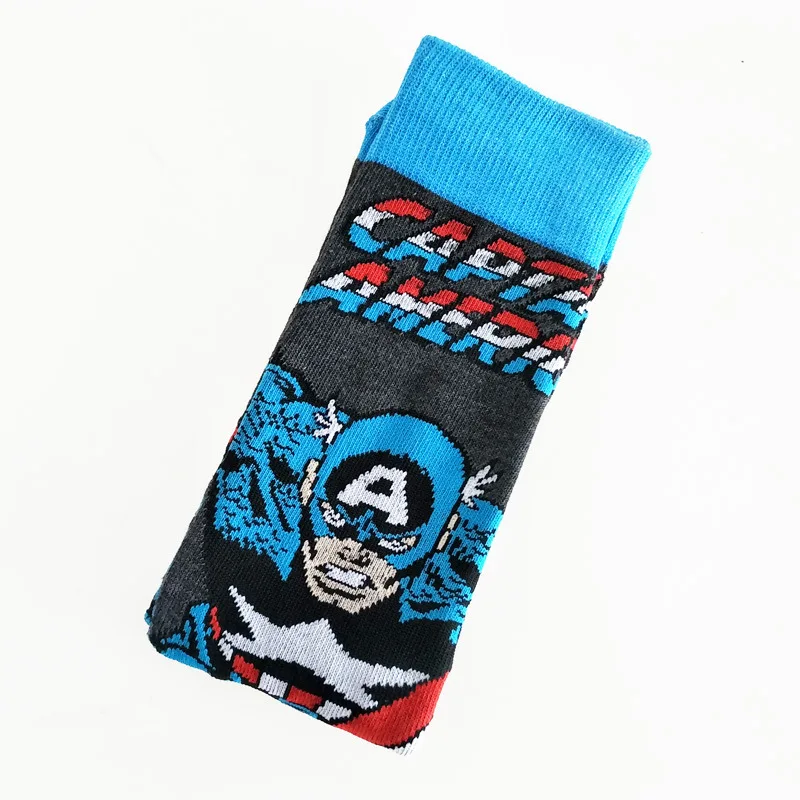 Avengers Marvel cartoon socks Batman superman Spiderman cosplay Fashion sock novelty Funny Casual men sock Autumn Winter Hot - Цвет: 2