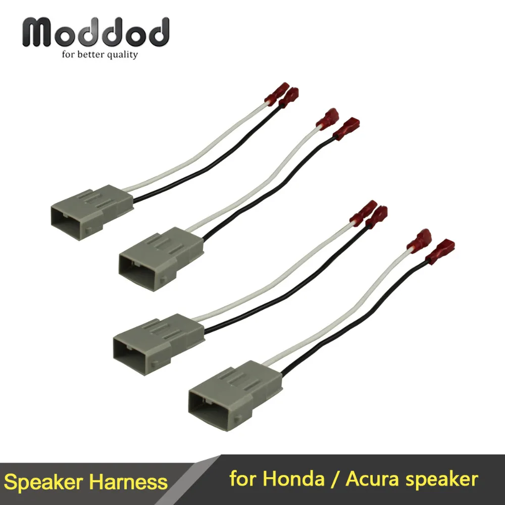 2X Pairs For HONDA Speaker Wire Harness Connects Aftermarket to OEM Adapter Plug Set Connector Wiring