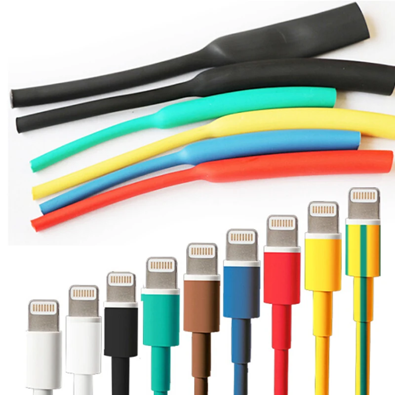 2pcs Universal Heat Shrink Tube Saver Cover For iPhone Lightning