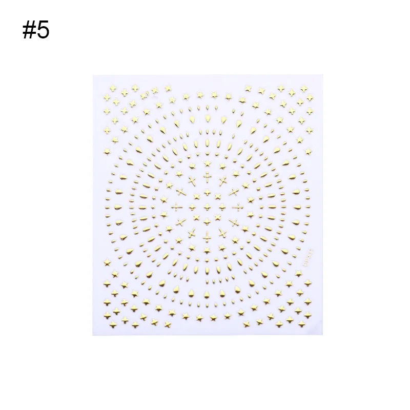3D наклейки для ногтей геометрические золотые Лунные звезды с волнообразными линиями самоклеющиеся DIY переводные наклейки для ногтей художественное украшение дизайн маникюра - Цвет: Pattern 5