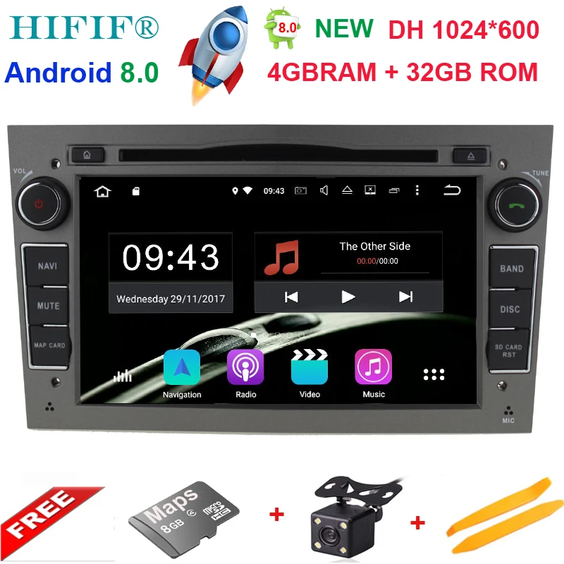

HD 1024*600 Octa Core 2din Android 8.0 Car DVD Player For Opel Corsa Vectra C D Meriva Vivaro Tigra Signum Radio GPS Navi RDS BT