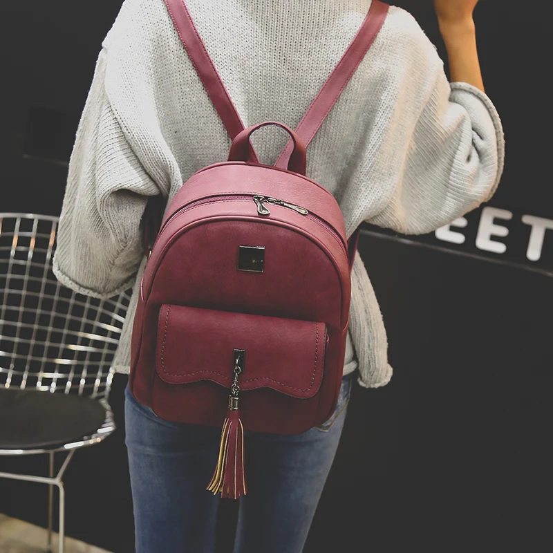 JANESPRI 2018 New Tassel Women Backpacks PU Leather Lady Backpacks High Quality Fashion Girls Backpack Cute School Bag Mochilas (26)